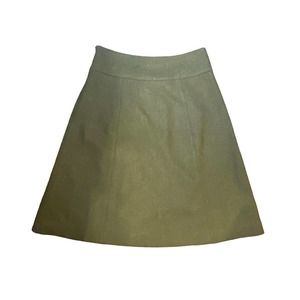 J.CREW Olive Green Lambs Wool A Line Pencil Skirt Academia 6